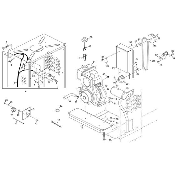 Engine Assembly (Yanmar) for Altrad Belle Premier XT Site Mixer (from July 2002)