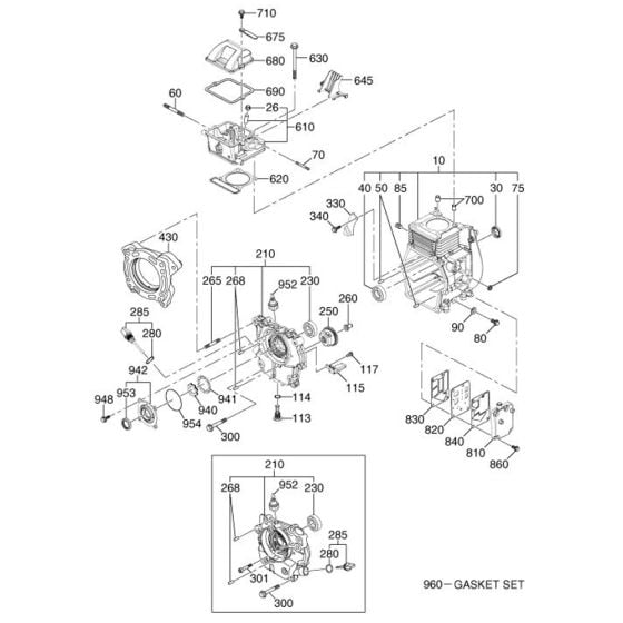 Crankcase Group Assembly for Robin / Subaru ER12 Engines