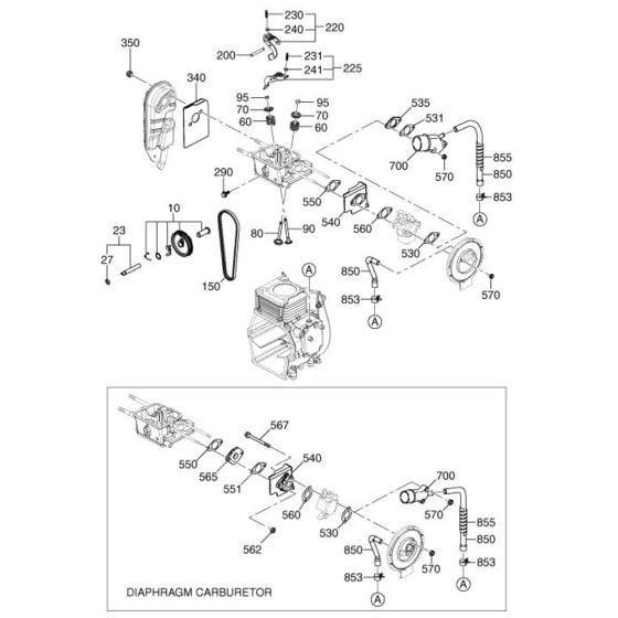 Intake Exhaust Assembly for Robin / Subaru ER12 Engines