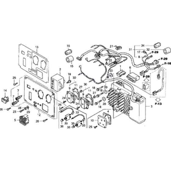 Control Panel Assembly for Honda EU20i Generator