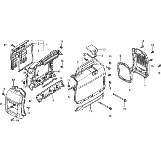 Front-side Cover Assembly for Honda EU20i Generator