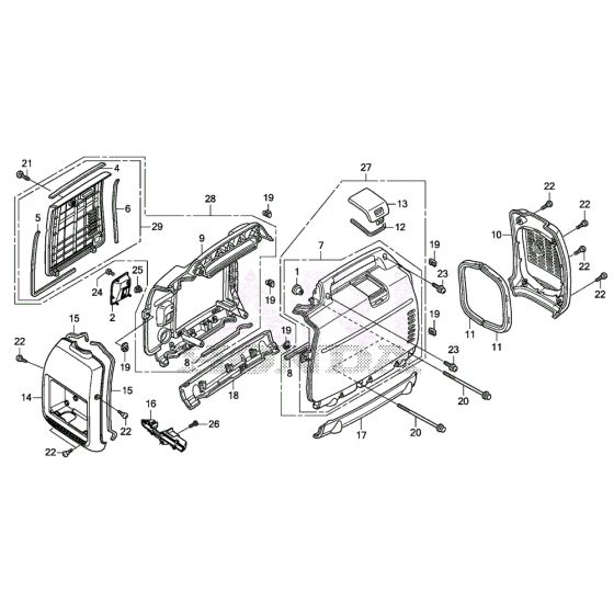 Front and Rear Cover for Honda EU22i Generator