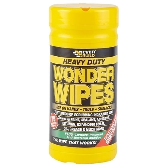 Heavy-Duty Wonder Wipes Tub of 75 by Everbuild - WIPEHD75