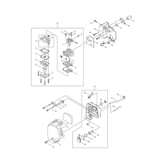 Carburettor, Air Cleaner Assembly for Makita EW1050H Water Pump