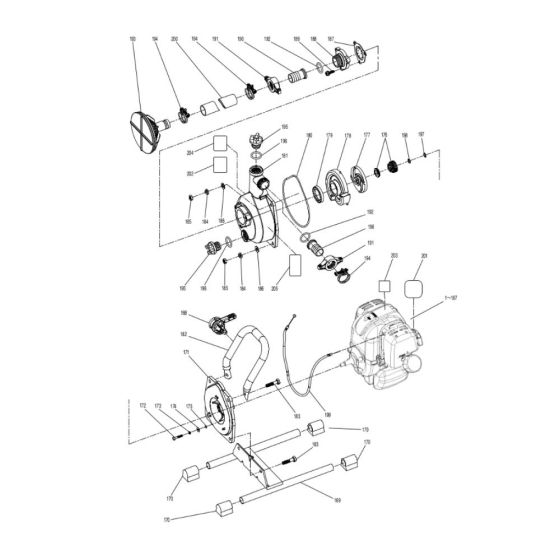 Pump, Handle Assembly for Makita EW1050H Water Pump