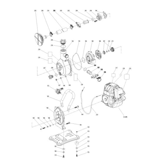 Pump, Handle Assembly for Makita EW1060H Water Pump