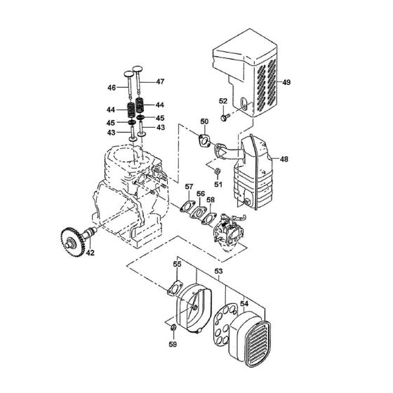 Muffler, Exhaust Assembly for Makita EW200R Water Pump