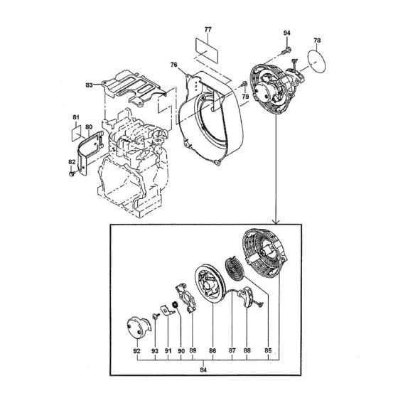 Recoil Starter Assembly for Makita EW200R Water Pump