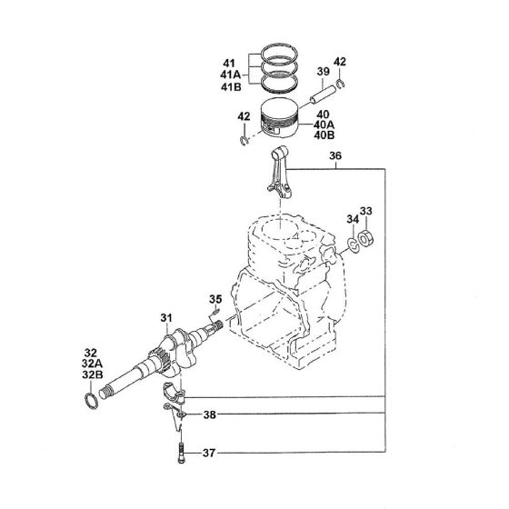 Crankshaft, Piston Assembly for Makita EW200ST Water Pump