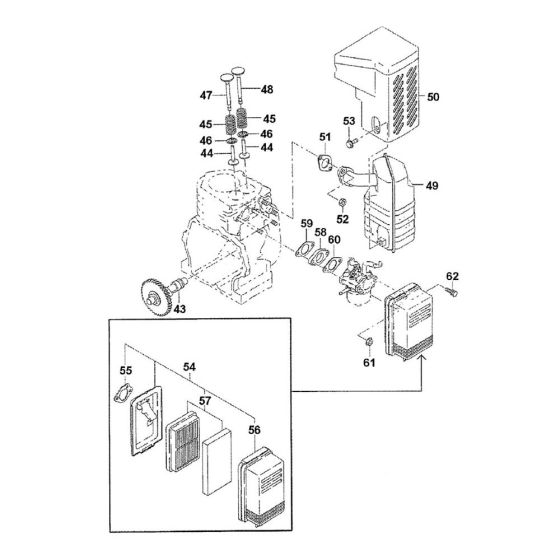 Muffler, Exhaust Assembly for Makita EW200ST Water Pump