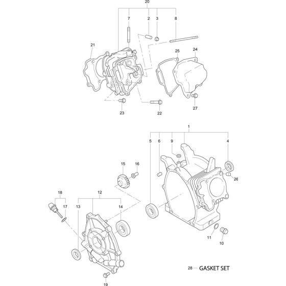 Crankcase Assembly for Subaru (Robin) EX16 Engines