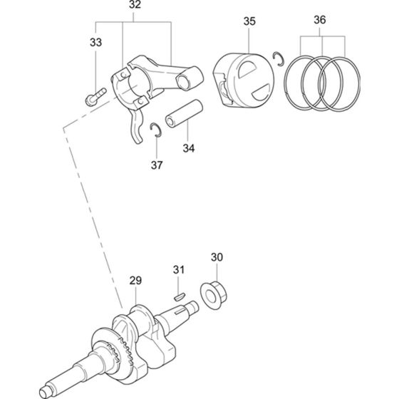 Crankshaft Assembly for Subaru (Robin) EX16 Engines