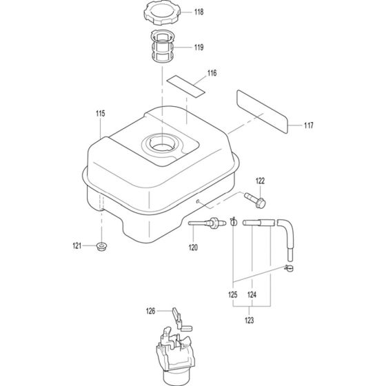 Fuel Tank Assembly for Subaru (Robin) EX16 Engines