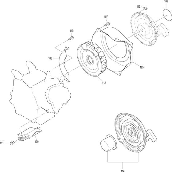 Recoil Assembly for Subaru (Robin) EX16 Engines