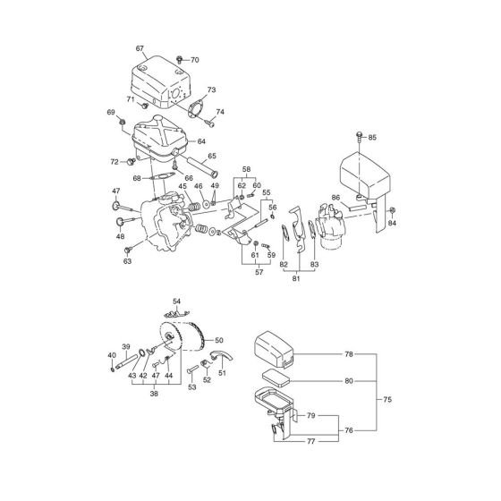 Muffler, Exhaust Assembly for Makita EW220R Water Pump