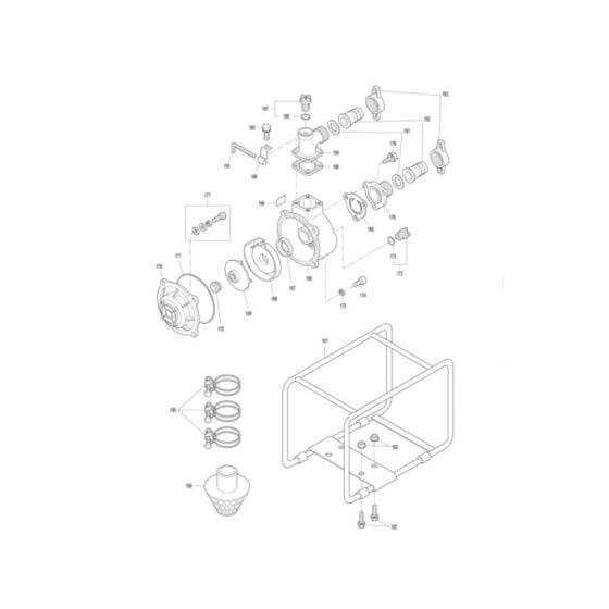 Frame, Pump, Strainer Assembly for Makita EW3051H Water Pump