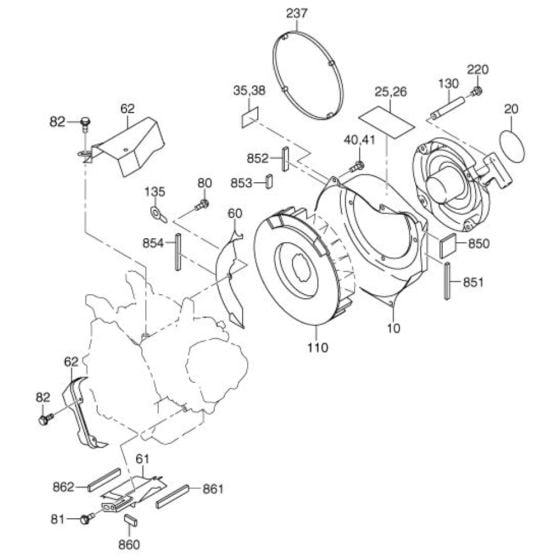 Cooling Starting Assembly for Robin / Subaru EX21 Engines