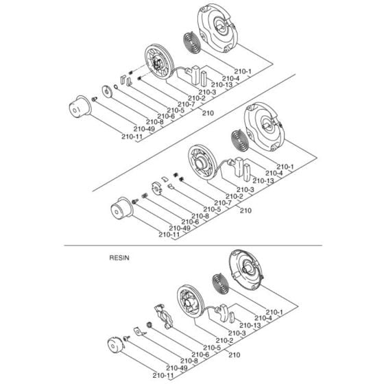 Recoil Starter Assembly for Robin / Subaru EX21 Engines