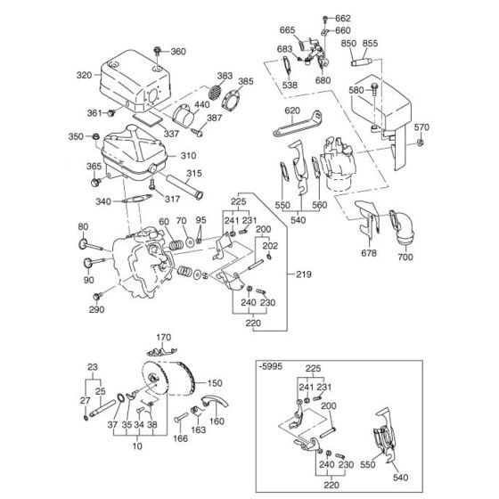 Intake Exhaust Assembly for Robin / Subaru EX27 Engines