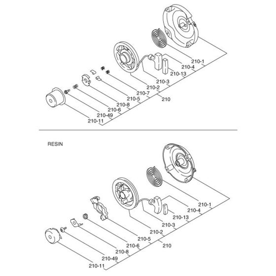 Recoil Starter Assembly for Robin / Subaru EX27 Engines