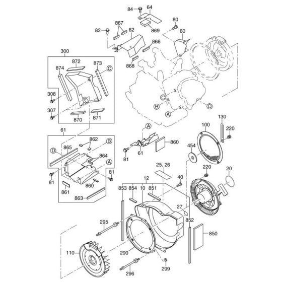 Cooling, Starting Assembly for Robin / Subaru EX35 Engines