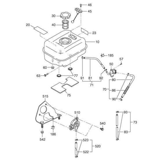 Fuel Lubricant Assembly for Robin / Subaru EX40 Engines