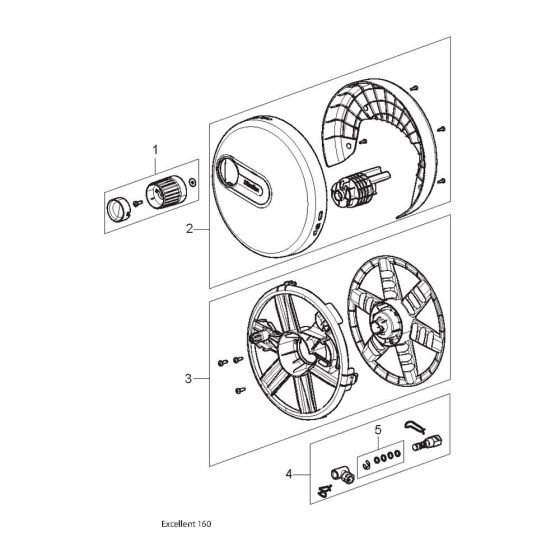 Hose Reel Assembly for Nilfisk EXCELLENT 160-10 PA Pressure Washer