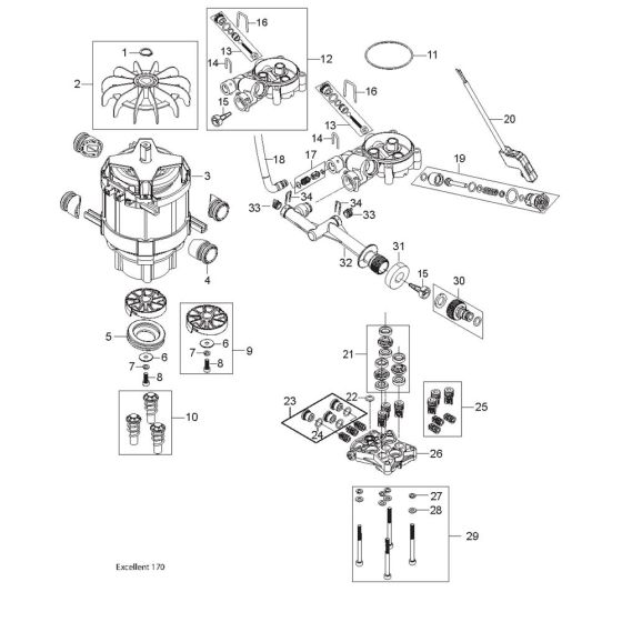 Motor Pump Assembly for Nilfisk EXCELLENT 170-10 Pressure Washer