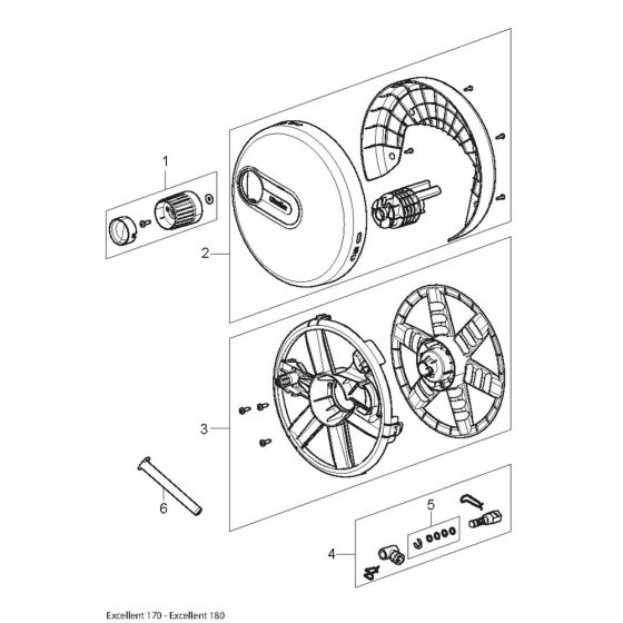 Hose Reel Assembly for Nilfisk EXCELLENT 170-10 P Pressure Washer