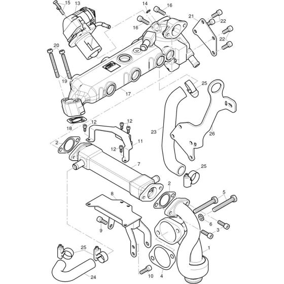 Exhaust-Gas Recirculation Assembly for HATZ 4H50T.10 Engines