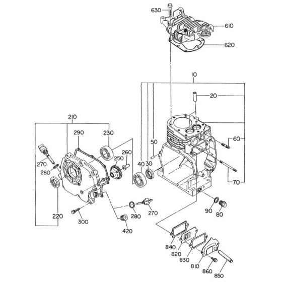 Crankcase Group for Robin / Subaru EY15 Engines