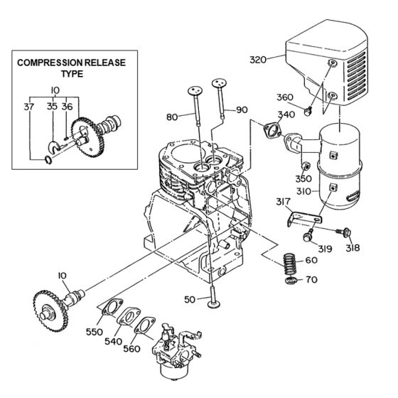 Intake And Exhaust Group for Robin / Subaru EY20 Engines