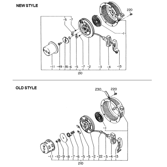 Cooling And Starting Group - New Style And Old Style for Robin / Subaru EY20 Engines