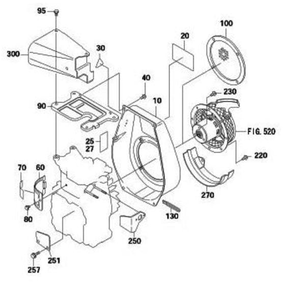 Cooling, Starting Assembly for Robin / Subaru EY28 Engine