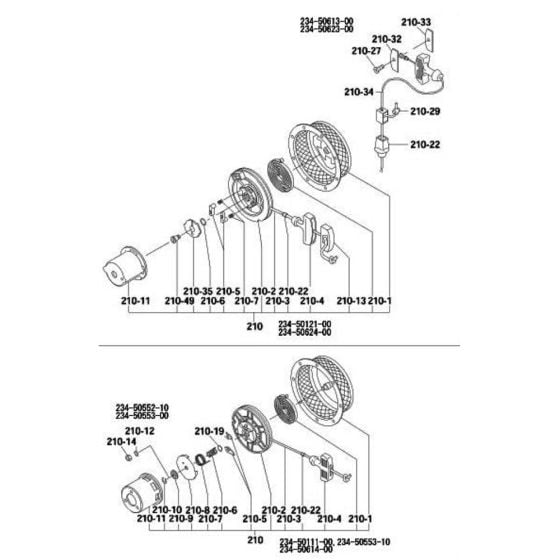 Recoil Starter Assembly for Robin / Subaru EY28 Engine