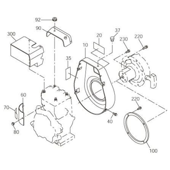 Cooling, Starting Assembly for Robin / Subaru EY35 Engine