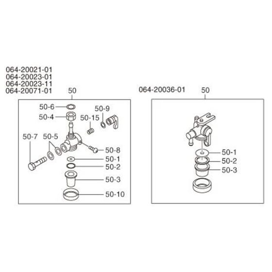 Fuel Lubricant (2) Assembly for Robin / Subaru EY40 Engine