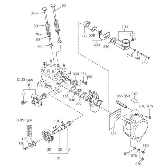 Intake Exhaust Assembly for Robin / Subaru EY40 Engine