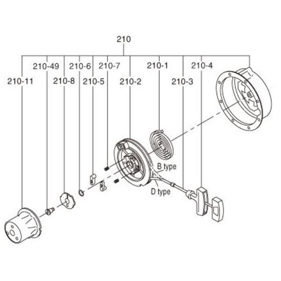 Cooling, Starting (1) Assembly for Robin / Subaru EY40 Engine