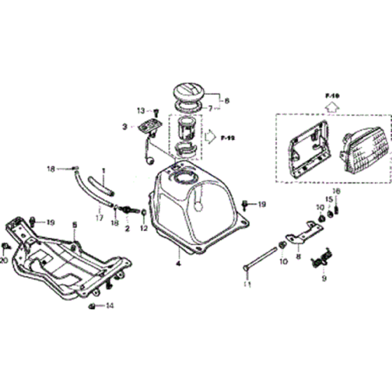 Fuel Tank Assembly for Honda F720 Large Tiller