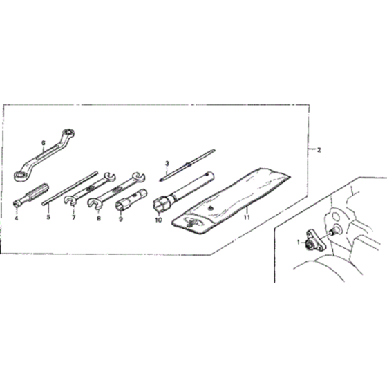 Tool Kit Assembly for Honda F720 Large Tiller