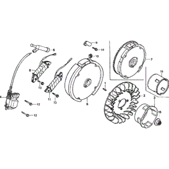 Flywheel Assembly for Honda F720 Large Tiller