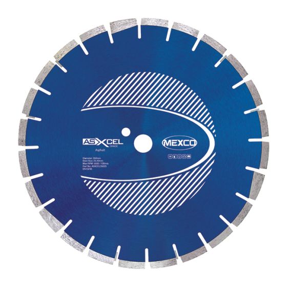 Mexco 350mm Diamond Blade Asphalt XCEL Grade 25.40mm Diamond Blade Bore