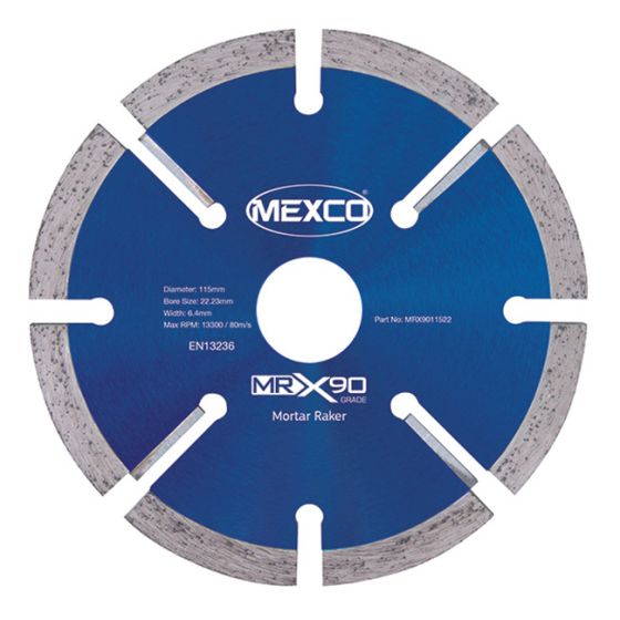 Mexco 115mm Diamond Blade Mortar Raker X90 Grade