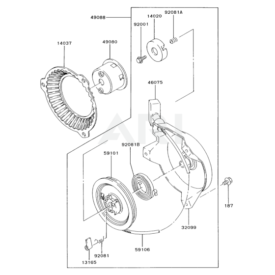 Starter for Kawasaki FA076D Engine