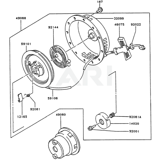 Starter for Kawasaki FA130D Engine