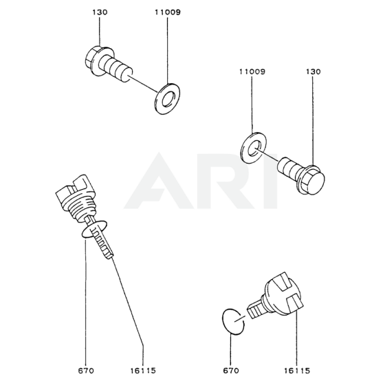 Lubrication Equipment for Kawasaki FA130D Engine