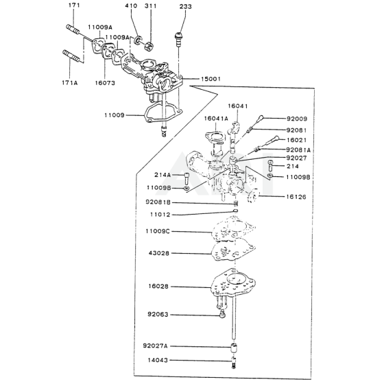 Carburetor for Kawasaki FA130R Engine