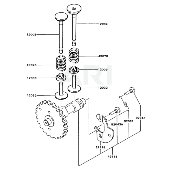 Valve / Camshaft for Kawasaki FA210R Engine