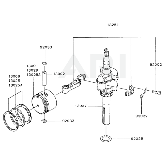 Piston / Crankshaft for Kawasaki FA210V Engine